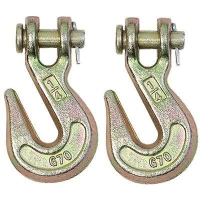 BoxerTool ¼” Forged Clevis Grab Hook Grade 70, 14,400lbs Breaking Strength, for Chain Hooks for Trailers and Towing (2 Pack)