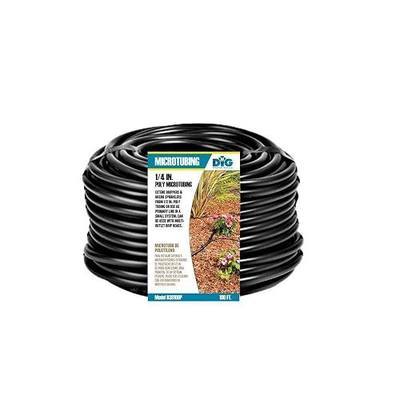DIG B38100P 100’ ¼” Polyethylene Tubing (.170 ID x .250 OD) | Blank Tubing for Drip Irrigation | Durable, UV-Resistant Feeder Line | Ideal for Gardens, Landscaping, Commercial Irrigation (Black)