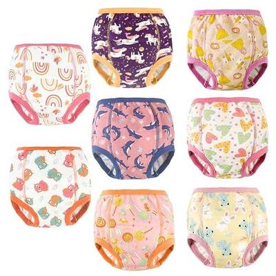 8 Packs Reusable Training Pants 3t-4t for Potty Training and Strong Absorbent Toddler Potty Training Underwear Girls 3t