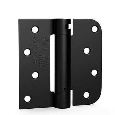goldenwarm Door Hinges Self Closing Spring Door Hinge Residential & Heavy-Duty Door Hardware with Square & 5/8" Radius Corners 4 Inch 3pack Matte Black
