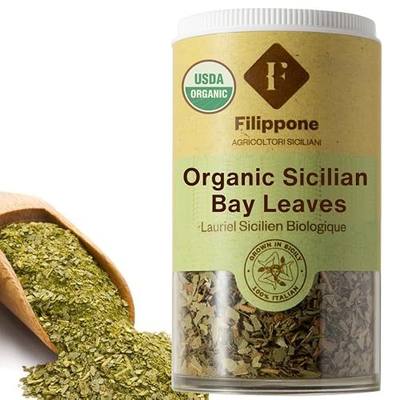 FILIPPONE - Organic Crushed Bay Leaves, Flakes, Shaker, 20 g (0.70 oz) | Italian Dried Bay Leaves with Intense Aroma for Herb Seasoning, Sicilian Bay Leaf, USDA Organic, Product of Italy