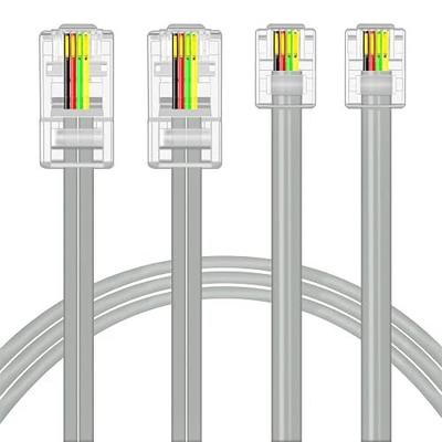 NECABLES 2Pack RJ45 to RJ11 Adapter Converter Cable 10ft - 10 Feet | RJ45 8P4C Male to RJ11 6P4C Male Gray