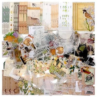 Teniinet 260 PCS Vintage Scrapbooking Supplies Kit for Beginners (Natural) | Large Collection, Aesthetic Journaling, Bullet Junk Journals, Arts Craft Collage,Ephemera Adults,Girls Teenage School Style