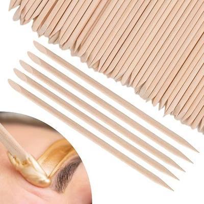 Wooden Wax Sticks Eyebrow Lip Nose Waxing Sticks Small Wax Spatulas Applicator Wood Craft Sticks for Hair Removal and Smooth Skin Spa and Home Usage