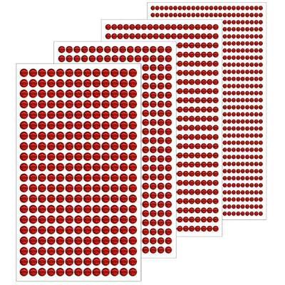 1799 Pcs 4 Sheets Rhinestone Stickers 3/4/5/6 mm Self Adhesive Rhinestones Gems for Face Eyes Makeup Hair Body (Red-3/4/5/6mm)