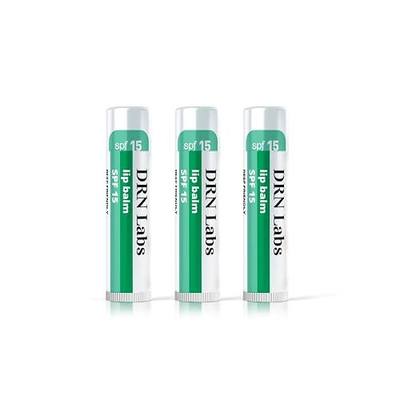 SPF 15 Mineral Sunscreen Lip Balm - Vegan and Cruelty Free Broad Spectrum UVA/UVB Lip Care - lemon and mint scent - for Hydration, Sun Protection by DRN Labs. 0.15 oz (0.15 oz, 3)