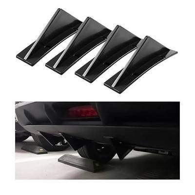 AICEL 4.9 Inch Curved Rear Bumper Diffuser Splitter ABS Lip Black | Shark fin styling, tape and screws included, bumper placement, fits most cars SUVs and trucks, auto exterior accessories
