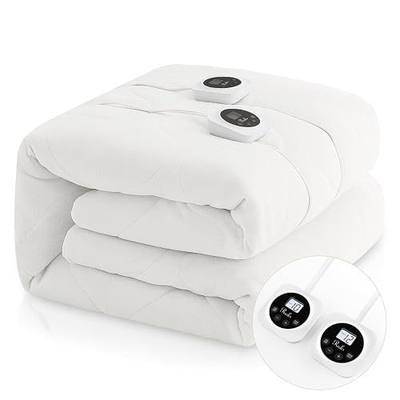 King Size Electric Coral Fleece Heated Mattress Pad Cover Dual Control-with Timer-Adjustable 1-12 Hours Auto Shut Off-10 Heat Settings