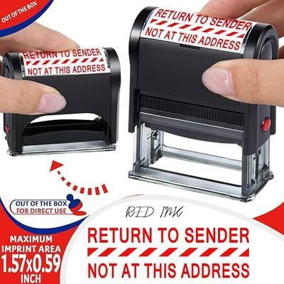 Return to Sender Stamps Self Inking Personalized Stamps for Business Supplies Custom Rubber Business for Return to Sender,Return Address Stamps Red Ink(Return to Sender Not at This Address)