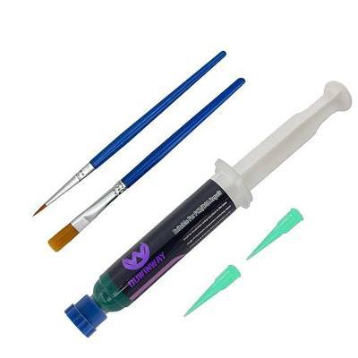 1-pack UV Curing Green Solder Mask, UV Curing Solder Mask Ink,UV Solder Mask Ink, BGA PCB Solder Resist Ink with Arcing Prevention, Prevent Corrosive Arcing