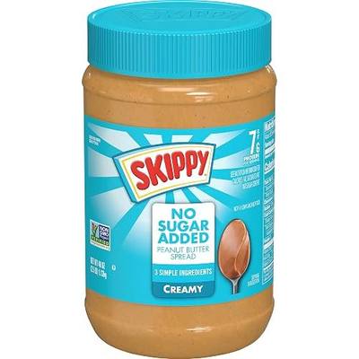 SKIPPY Creamy Peanut Butter Spread, No Sugar Added Peanut Butter, 40 Oz Jar | 7g Protein Per Serving