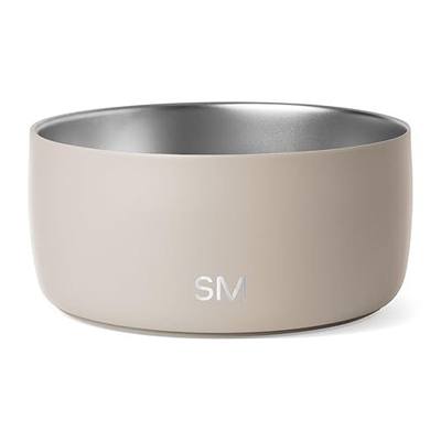 Simple Modern Dog Bowls & Cat Bowls | Medium (4 Cups) | Beige | Bentley Stainless Steel Dog Water Bowl & Cat Water Bowl | Insulated Food Bowl | No Tip No Slip Base | Almond Birch