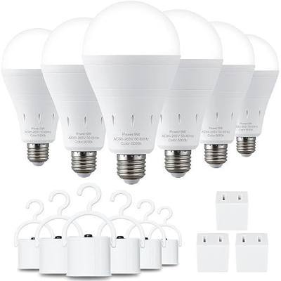DEBAOBULB 6 Pack Rechargeable Emergency Light Bulbs, Battery Powered LED Light Bulb 6000K Daylight E26 120 Volt 9W 60W Equivalent with 1200mAh for Home Power Outage Camping Hurricane