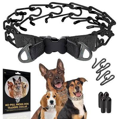 PetJett Prong Collar for Dogs - Choke Collar for Dogs, Pinch Collar for Dog Adjustable No Pull Dog Collar - Training Collar for Small Medium Large Dog Safety Durable Stainless Steel Metal Choker Chain