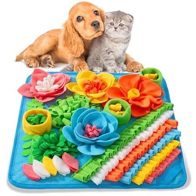 Snuffle Mat for Dogs, Sniff Mat Slow Feeding Mat for Small Pets Cats, Rabbits - Help Stress Relief and Training - Stimulate Your Pet's Foraging Skills! (Blue)