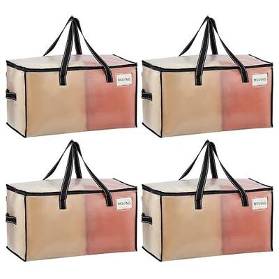 VENO Moving Bags, Storage Bags, Wide Open Top, Clear, 4 Pack | Moving boxes Alternative, Heavy Duty, Packing Supplies, Clothes and Comforter Storage, College Dorm Essentials