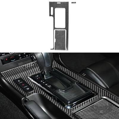 NVCNX Real Premium Carbon Fiber Compatible with Ford Mustang GT Shelby 2010-2014 2011 2012 2013 Car Center Console Gear Shift Box Panel Cup Holder Cover Sticker Interior Trim Kit Accessories Black