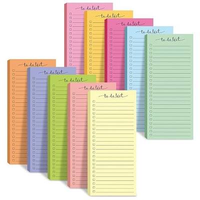 Censen 10 Pack 500 Sheets to Do List Notes Daily Checklist Notepad with 50 Sheets Undated Memo Pad Color Block Shopping List Weekly Plan Notepad Organizer Planners(Bright Color,Lined)