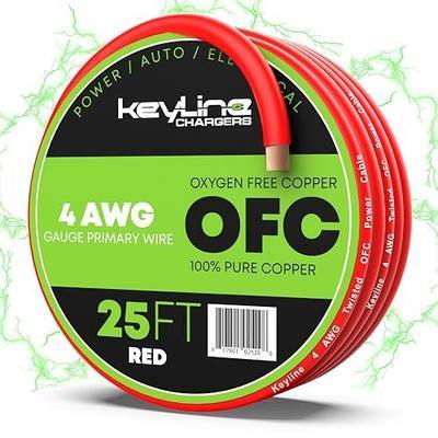 4 Gauge Wire (25ft) AWG Amp Battery Cable for Automotive Electrical Wiring - Oxygen Free Copper (OFC) Welding Cable 4GA - Car Amplifier Power & Ground Cable, Stereo Audio Speakers, RV Trailer Wiring