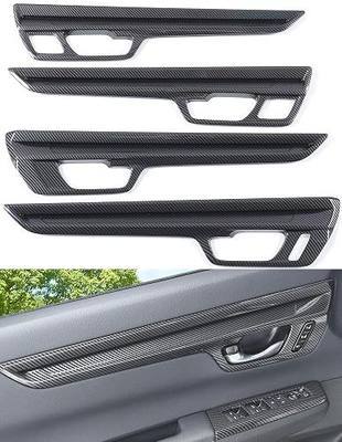 For Honda CRV 2023 2024 2025 2026 EX-L, Sport Touring Hybrid Interior Door Panels Protetive Cover, Cool Sporty Carbon Fiber Grain Interior Accessories for CR-V, Luxury Interior Upgrate Trims- Carbon