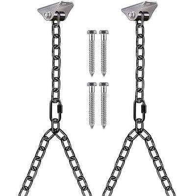 BeneLabel 2Pcs 81" (6.75 ft) Heavy Duty Porch Swing Chain with Silent Swing Hanger 1000LB Capacity Black Hanging Chair Chain Hardware for Indoor Outdoor Bench Swing, Hammock Chairs