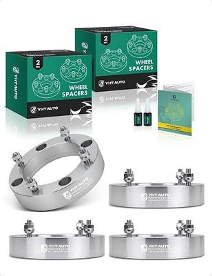 YHTAUTO 4x156 ATV Wheel Spacers 1.5 inch Fit Polaris & Yamaha Models, Sportsman, RZR, Magnum, Predator, Raptor, Banshee, Blaster, Ranger, 4 Lug Silver Tire Spacers, 131mm Center Bore 3/8 Studs, 4PCS