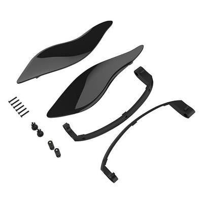 Advanblack Vivid Black Side Wings Air Deflectors, Fairing Side Wing Windshield, Fairing Side Shield, Adjustable Wind Deflectors, Compatible for Harley Touring Street Electra Glide 2014-2023