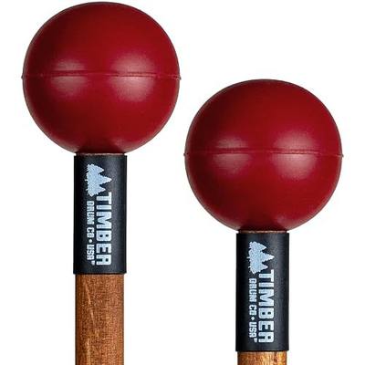 Timber Drum Co. Tongue Drum/Marimba Mallets — U.S.A. ASSEMBLED Percussion | Sticks For Vibraphone, Small Gong, Log Drum — Extra Soft Rubber with Solid Birch Handles, 15.25"