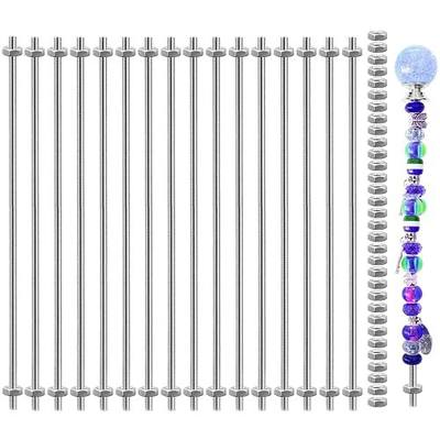 M4 Threaded Rod Stainless Hex Nuts Set, 10" 48Pcs Garden Stakes, YINARONG | 48-pack 10-inch M4 stainless threaded rods, hex nuts, rust-resistant for garden stakes, hangers, beaded crafts, versatile