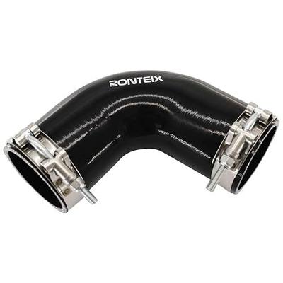 RONTEIX Universal 4-Ply High Performance 90 Degree Elbow Coupler Silicone Hose (1.5"(38MM), BLACK) with T-Bolt Clamps 2pc