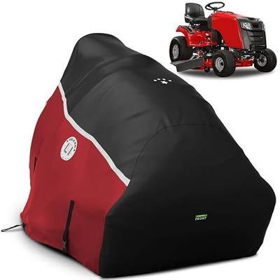 420D Riding Lawn Mower Cover, Waterproof Tractor Cover Heavy Duty Fits Decks up to 54",Universal fit for John Deere, EGO, Toro, Craftsman and More -72"L x 54"W x 46"H-Red