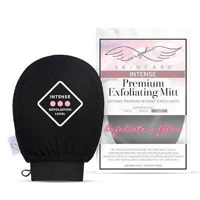 Seraphic Skincare Premium Exfoliating Mitt for Body, Deep – Viscose Fiber Korean Exfoliating Glove for Normal to Dry Skin – Body Exfoliator for Self-Tan Removal and Application