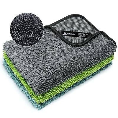 POLYMAGIC Microfiber Car Cleaning Cloths,Car Washing Drying Towel,Premium Material,Lint Free,Scratch Free,Super Absorbent,Tech Patent Owned,Designed to Wash&Dry Faster,24x16inch,3Pack, SF03