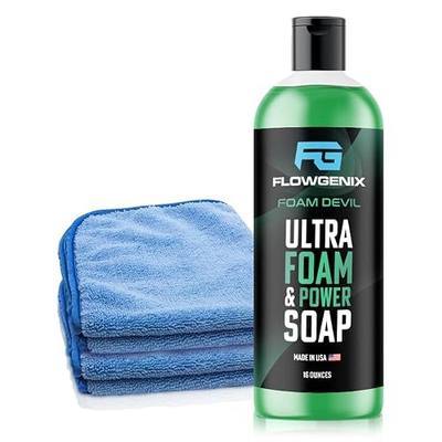 Ultra Foam & Power Foaming Car Wash Soap (16 oz) - Pressure Washer Foam Cannon Car Soap Shampoo - Made for Cars, Trucks, Motorcycles, RVs & More (Apple Scent) - Incl 2 Microfiber Towels