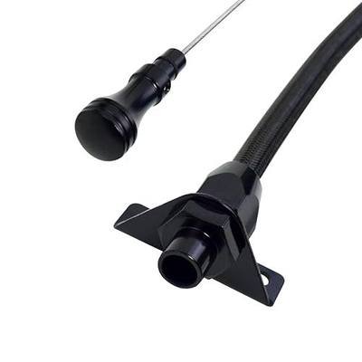 HAHAHA 700R4 4L60E 4L80E Trans Flexable Stainless Braided Hose Dipstick Compatible with GM,Chevy Black