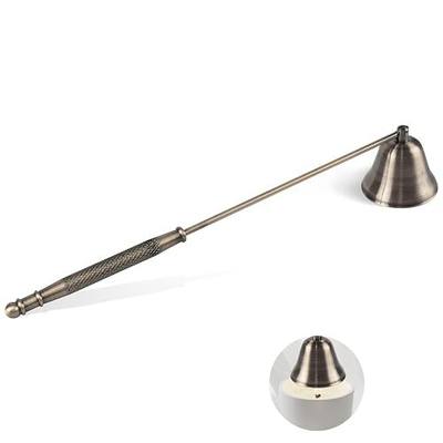 Candle Extinguisher with Long Handle, Metal Wick Snuffer Candle Snuffer Accessory with Long Handle for Scented Candle, Aromatherapy Candles for Putting Out Candles Flame (Bronze)