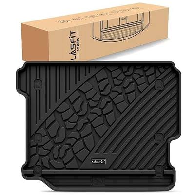 LASFIT Cargo Mat for Jeep Wrangler JL 2018-2026 4 Doors Without SUBWOOFER | Not for JK/Not PHEV/Not 2-Door, All Weather, TPE, Custom Fit, Trunk Mat, for Flat Load Floor, Gas Type, Black
