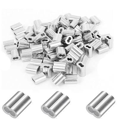 200 Pcs Aluminum Crimping Loop Sleeve 1/16",Cable Crimp Ferrules for Wire Rope and Cable (1/16" (1.5mm)-200pcs)