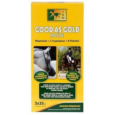 TRM Good as Gold Horse Paste, Muscle Calming Supplements for Horses Focus | Tryptophan, Magnesium and B Vitamins Horse Calming Supplement, Equine Calming Paste for Horses, Muscle Relaxation, 3 Pack