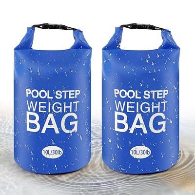 Heavy Duty Pool Ladder Weights 30 lb - 2 Pack Pool Step Sand Bags for Above Ground Pools, Waterproof 500D PVC, Tear-Resistant Pool Stair Stabilizer to Prevent Floating, Blue