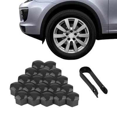 ASUBHA 20PCS Lug Nut Covers, Wheel Nut Caps, 21mm Wheel Hub Screw Covers with Removal Tool, Automotive Exterior Accessories Hexagonal Plastic Tire Center Bolt Protection Caps for Most Vehicles