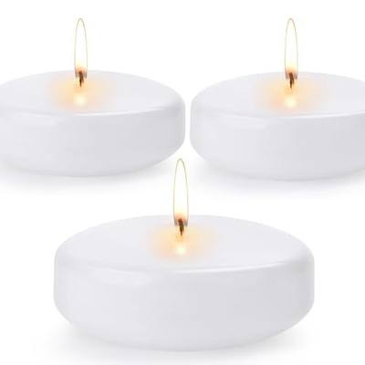 12PACK Floating Candles 3inch Continuous Burning for 13-15 Hours | odorless smokeless White Non-drip Decorative Suitable for Cylindrical vase, Swimming Pool, spa, Wedding, Home Decoration