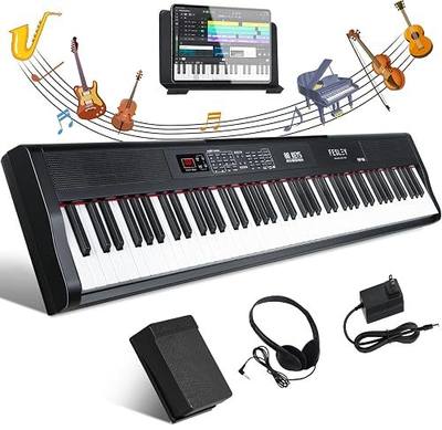 Fesley 88 Key Keyboard Piano: Bluetooth Full-Size Digital Piano Keyboard, 900 Tones Portable Electric Keyboard Piano 88 Keys with Built-in Sustain Pedal, Split, MIDI, FEP160