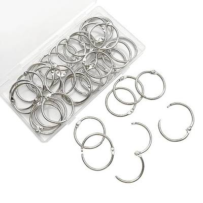 KTOJOY 1.5Inch (38 Pack) Nickel Plated Steel Loose Leaf Binder Rings, Silver, for School, Home, or Office