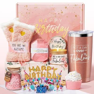Happy Birthday Gifts for Women Friendship, Birthday Gift Box for Mom Sister | Unique Rose Birthday Spa Gift Set, Best Friend Birthday Gifts Basket Self Care Gift Ideas for Her Wife Girlfriend Coworker