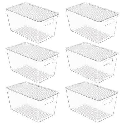 Vtopmart 6 Pack Clear Stackable Storage Bins with Lids, Medium | BPA-free Plastic, Organize Vertically, For Pantry Kitchen Fridge Cabinet Closet Bathroom, Built to Last, Easy to Move