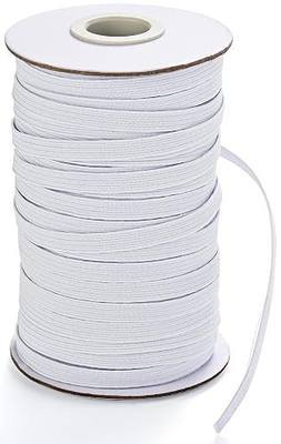 XKDOUS Elastic Band for Sewing, 1/4 Inch 40 Yards White Knit Elastic Bands High Elastic Cord for Sewing Waistband and Pants Waist