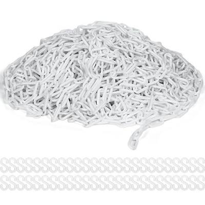 Geelin 200 ft White Plastic Chain Link Safety Barrier Chain Weatherproof Lightweight Safety Link for Crowd Control Queue Line Parking Driveway Decoration