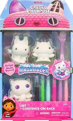 Tara Toys Gabby's Dollhouse Washables Set Color and Wash Reusable Figures with Markers and Accessories Creative Art Toy for Kids Ages 3+, DreamWorks Gabby Official | DreamWorks official toy includes markers and accessories for creative play. Wash and recolor for endless artistic fun