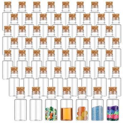 Bokon 100 Packs 10ml Mini Plastic Bottles with Corks Stoppers Small Potion Bottles Tiny Clear Sand Art Jar Wishing Vial for Wedding Birthday Party Decoration DIY Crafts Gift